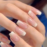 360 stks gradiënt ballerina kunstnagels set, roze witte gradiënt lijm-op kunstnagels met 2 stks nagelolie pennen, ombre medium nepnagels voor vrouwen DIY