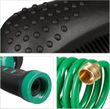 Relaxdays spiraalslang verlengbaar tot 20m flexibele tuinslang met watersproeier 7 spuitpatronen groen