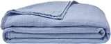 ESSIX Plaid, Monocolor, Gemaakt van katoengaas, Jazzy, 130 X 170 Cm Quilts en quilts Naty Shop Blauw