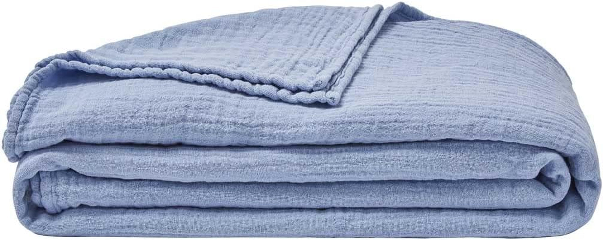 ESSIX Plaid, Monocolor, Gemaakt van katoengaas, Jazzy, 130 X 170 Cm Quilts en quilts Naty Shop Blauw