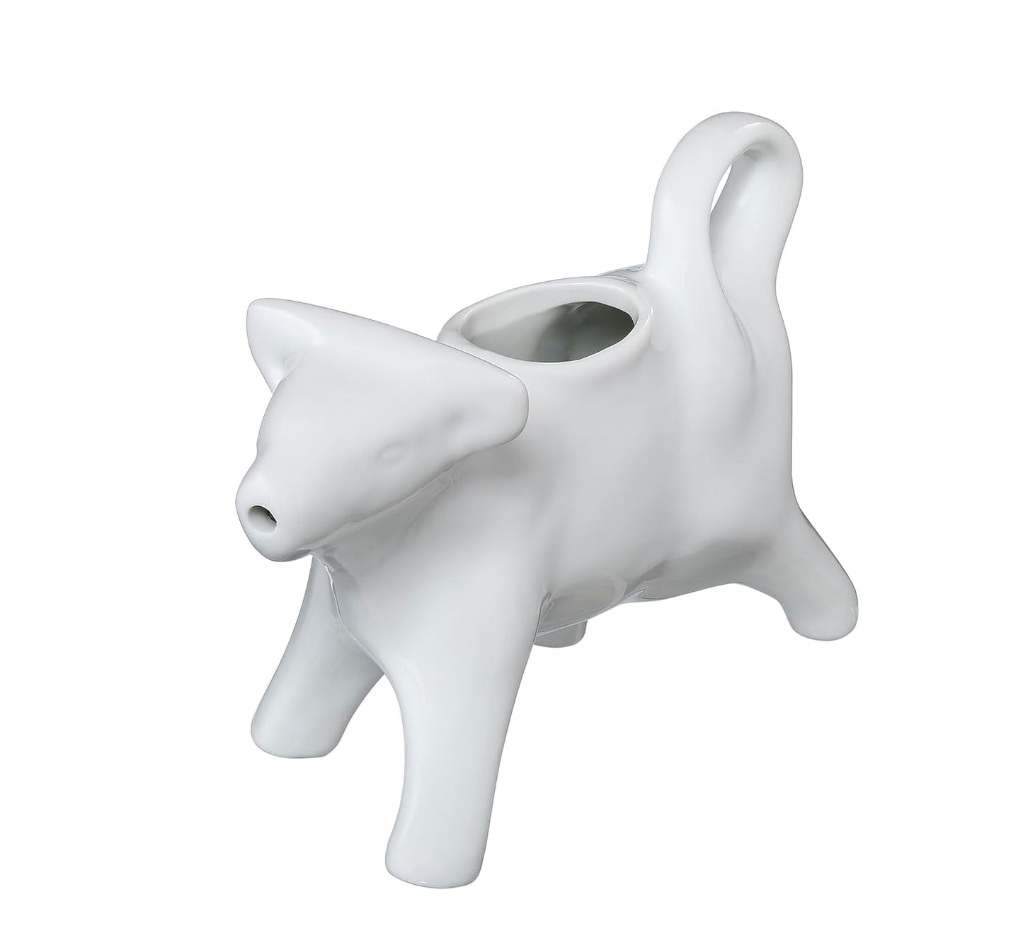 Cilio Milk - Melkmok in de vorm van een koe | Porselein | Melkmok in de vorm van een koe | Met handvat | Mok voor koffie, melk en room | Ontbijttafeldecoratie | Capaciteit 125 ml