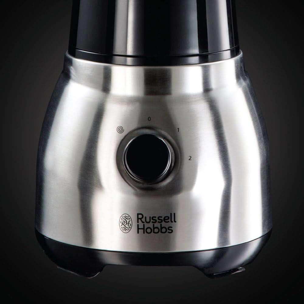 Russell Hobbs Standmixer 2-In-1 [1,5L Glasbehälter Mixer & 0,6L Mini Smoothie Maker -To-Go-Trinkflasche Inkl. Deckel] Spülmaschinenfest, Impuls-/Ice-Crush-functie, Becher BPA Frei, Edelstahl 23821-56 Keuken Naty Shop
