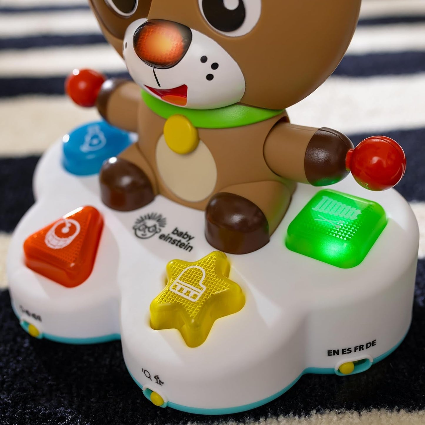 Baby Einstein, Drum & Learn Dean Muzikaal leerspeelgoed - Multisensorisch babyspeelgoed, 2 speelmodi, kleuren, vormen en instrumenten, 50+ geluiden, vanaf 6 maanden Babyspeelgoed Naty Shop