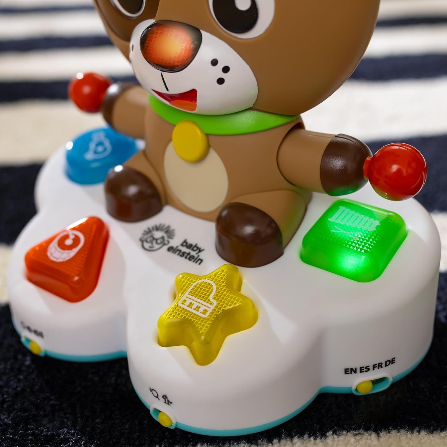 Baby Einstein, Drum & Learn Dean Muzikaal leerspeelgoed - Multisensorisch babyspeelgoed, 2 speelmodi, kleuren, vormen en instrumenten, 50+ geluiden, vanaf 6 maanden Babyspeelgoed Naty Shop