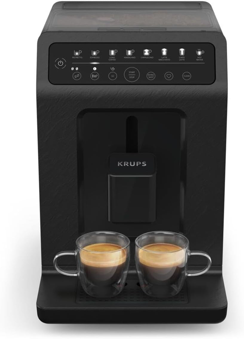 Krups EA897B Evidence ECOdesign automatische espressomachine, automatische espresso- en cappuccinofunctie, Quattro Force technologie, one-touch melkbekers, 8 presets, melksysteem, 1450W