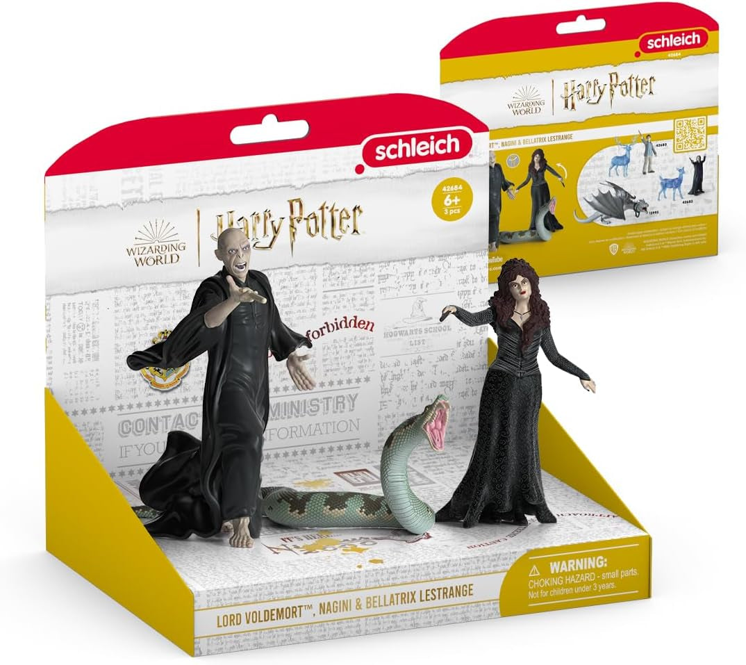 Schleich 42684 Lord Voldemort, Nagini & Bellatrix Lestrange, vanaf 6 jaar, HARRY POTTER - speelfiguur, 21 X 16 X 18 cm Actiefiguren Naty Shop