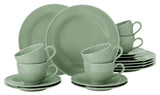 SELTMANN WEIDEN koffieservies met 18 stuks BTR - Beat - Vorm: Rond met gecanneleerd reliëf - moderne stijl - saliegroen - Kleur Glazuur