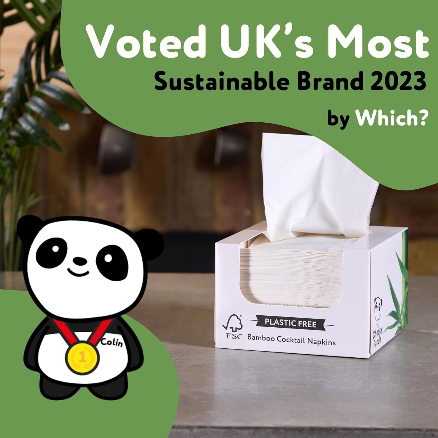 De Cheeky Panda Bamboe Cocktail Servetten | witte servetten 100 stuks papieren servetten