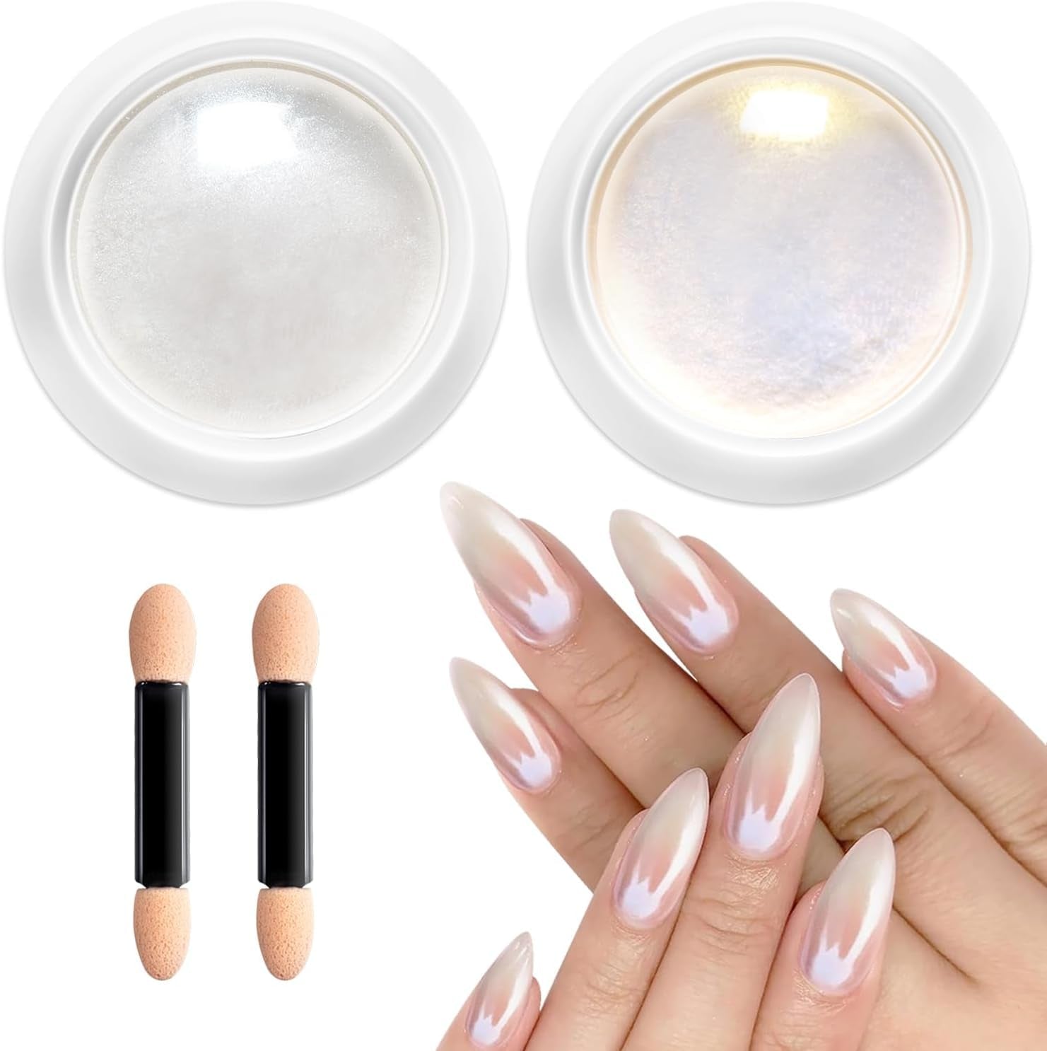 BISHENGYF Rose Gold Chrome Nail PowderNeue Upgrade Grosse Kapazitä Chrom PulverSuper-spiegeleffect Metall Mirror Chrome Powder – Neon Glassy Pearl Effect Glitter Nagelkunst Poeder voor DIY Salon