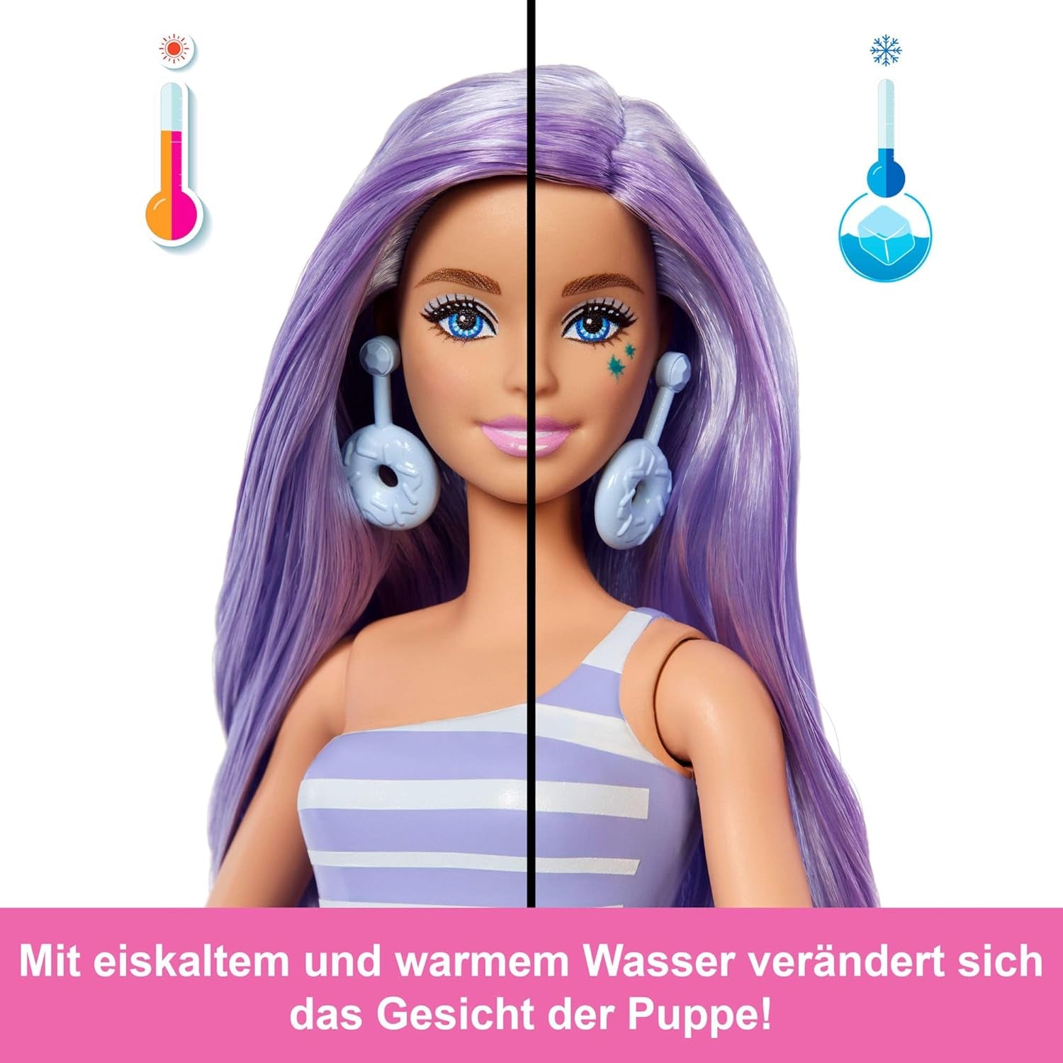 Barbie Pop Reveal Series-set met modepop en accessoires, Candy-serie, Donut Dreams-ontwerp met huisdier, 8 verrassingen inclusief kleurverandering, JFY60