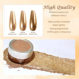 Chrome Nagel Pulver Spiegel Effect Metallic Staub Holografisch Glitter Glasierte Maniküre Decoratie Reflektierende Pigment voor DIY Gel Polish Nail Art, Harz Handwerk, Geschenke voor Goud