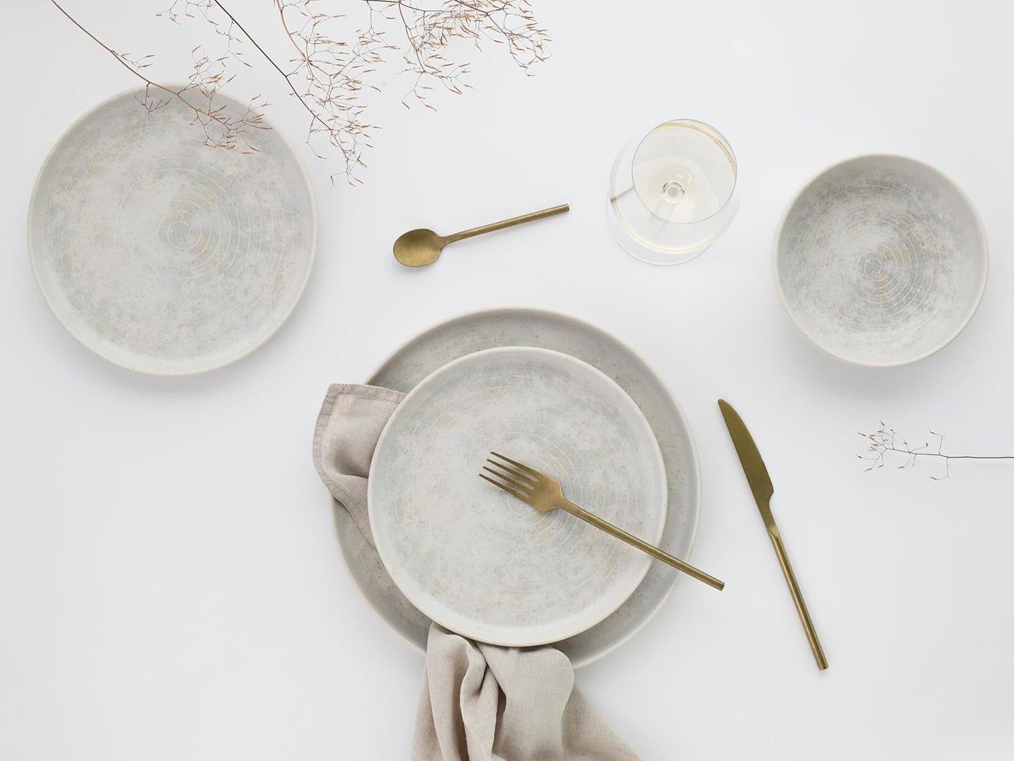CreaTable, 23714, Uno Athena-serie, 12-delige serviesset voor 4 personen, porseleinen bordenset, vaatwasser- en magnetronbestendig, gemaakt in Portugal