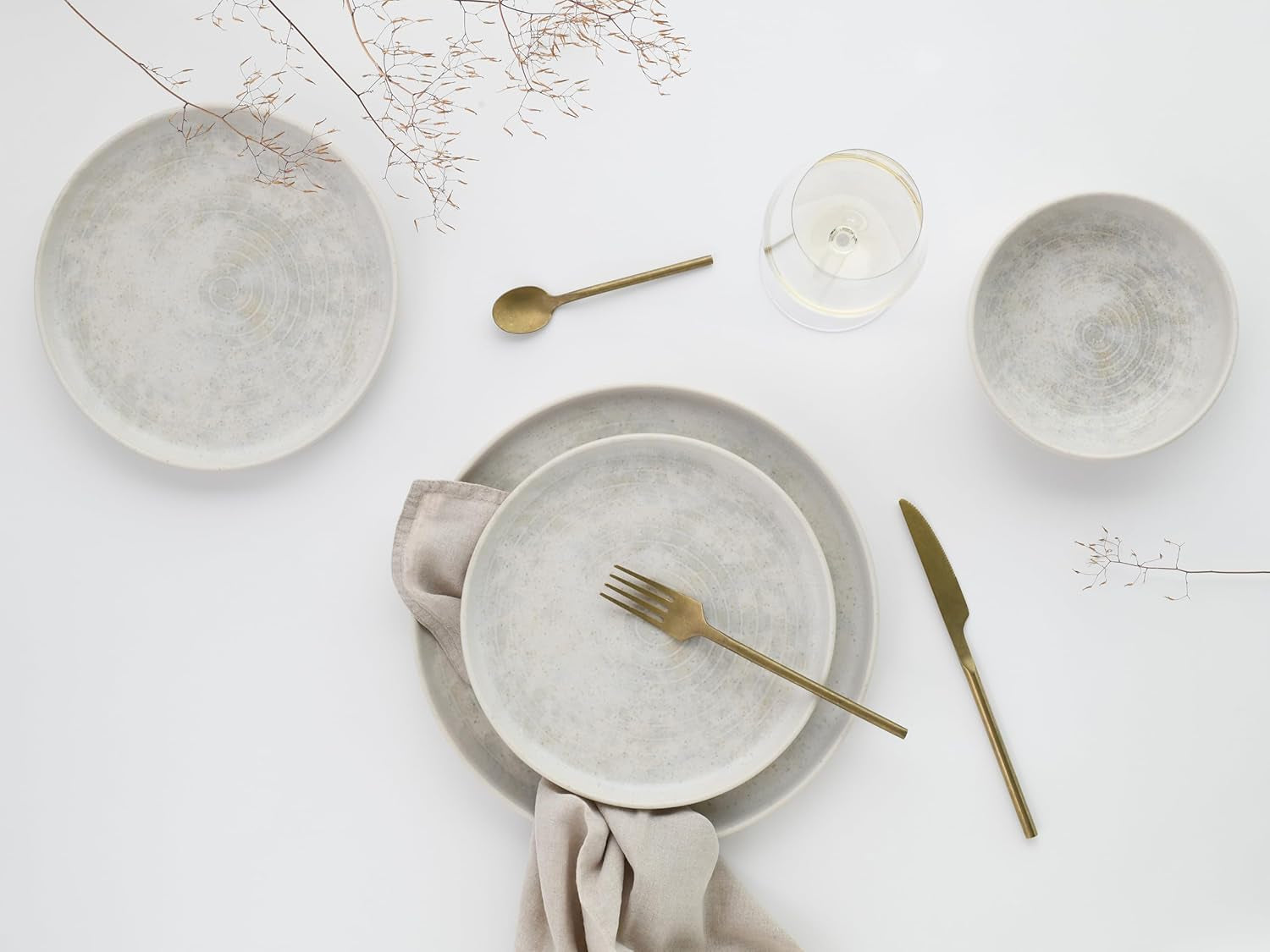 CreaTable, 23714, Uno Athena-serie, 12-delige serviesset voor 4 personen, porseleinen bordenset, vaatwasser- en magnetronbestendig, gemaakt in Portugal