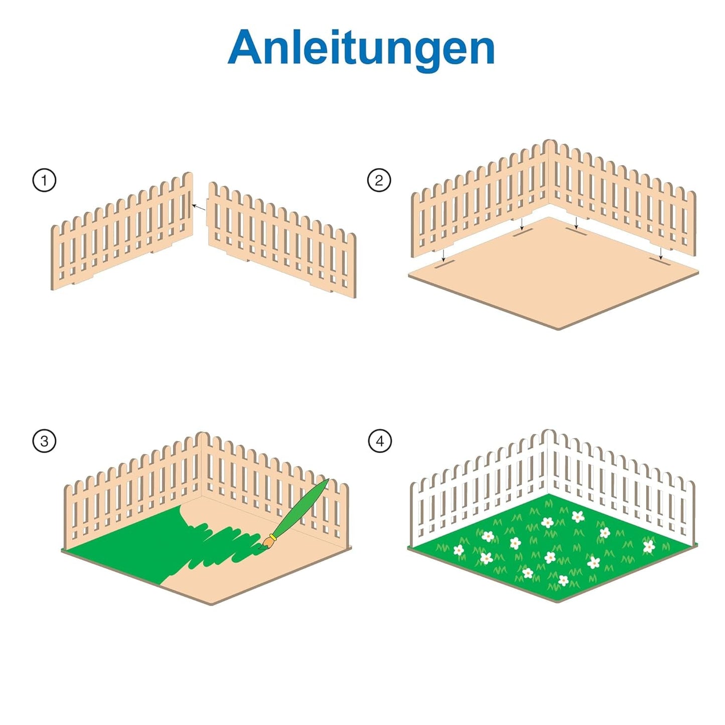 Baker Ross FN256 Mini Houten Tuinpoppenhuis - 1 Pack Kinderpoppenhuisset Knutselset