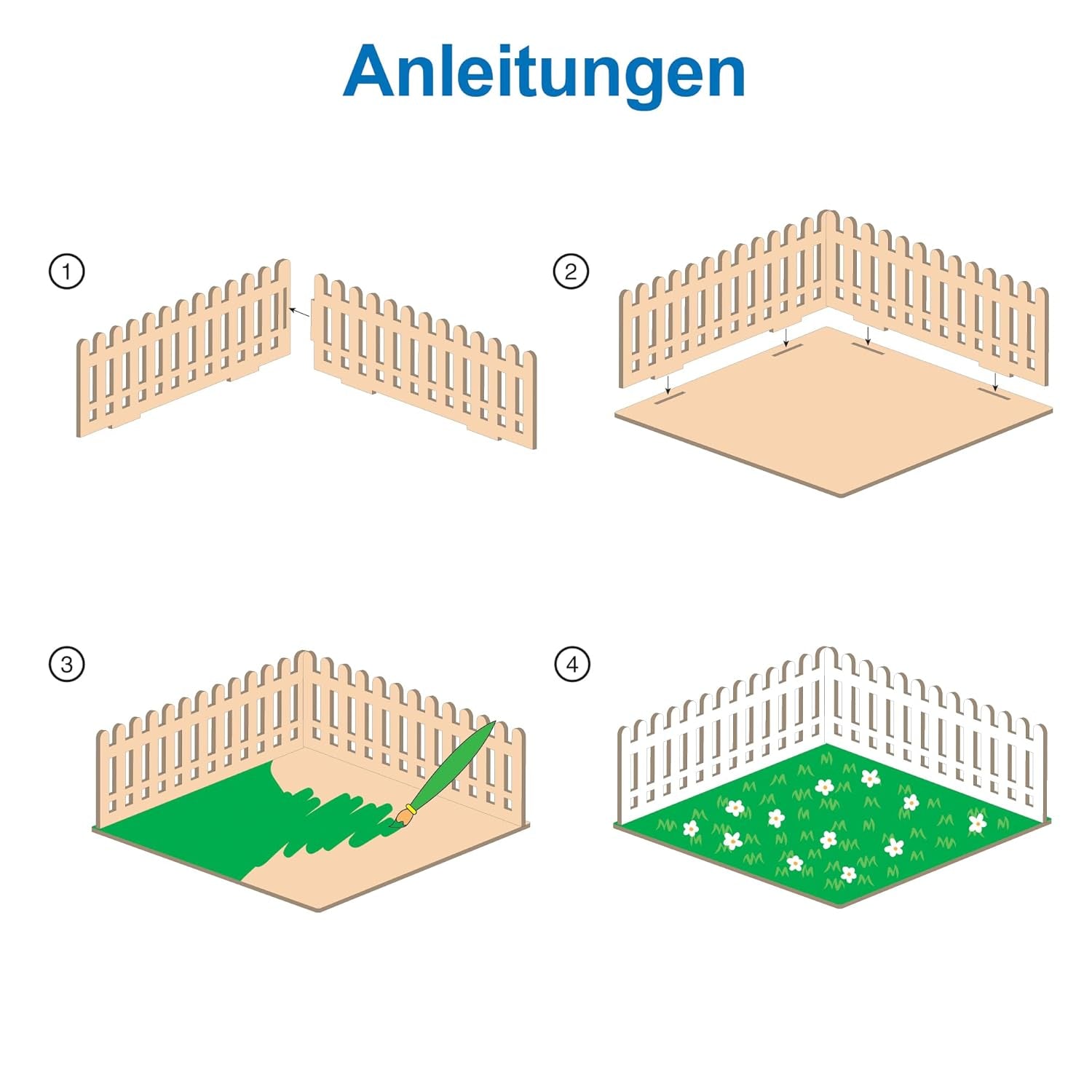 Baker Ross FN256 Mini Houten Tuinpoppenhuis - 1 Pack Kinderpoppenhuisset Knutselset