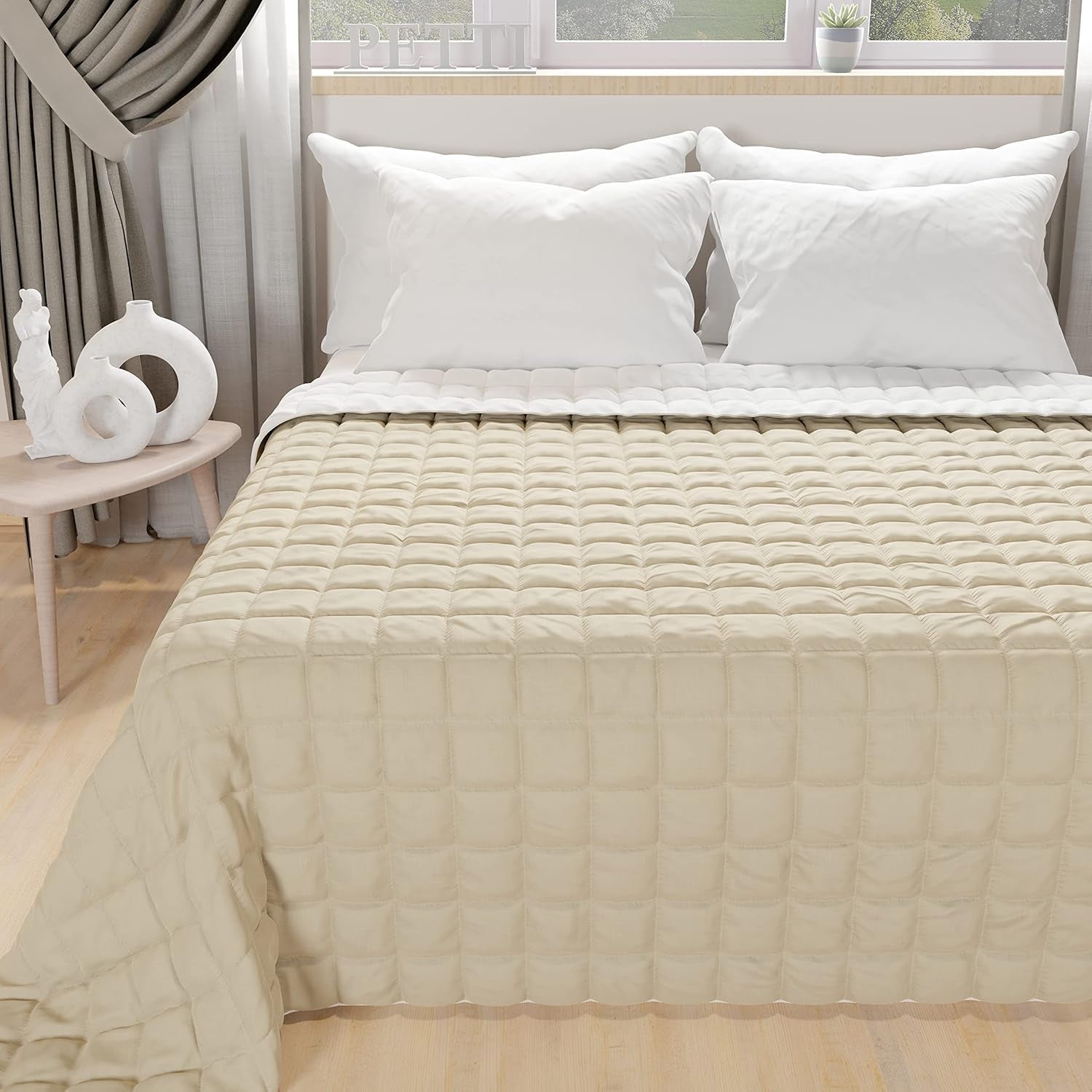 PETTI Artigiani Italiani - Dekbed voor eenpersoonsbed, dubbelzijdig dekbed, lentedekbed, nachtblauw, wit, 100% Made in Italy Dekbedden en dekbedden Naty Shop Blue Bedmaat 120 (220X260 Cm)
