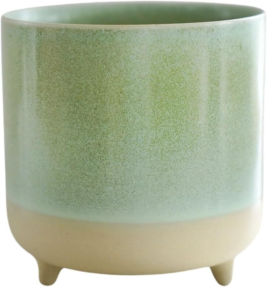 Pot, keramiek, mintgroen, mat, reactief, H 12 cm x D 12 cm