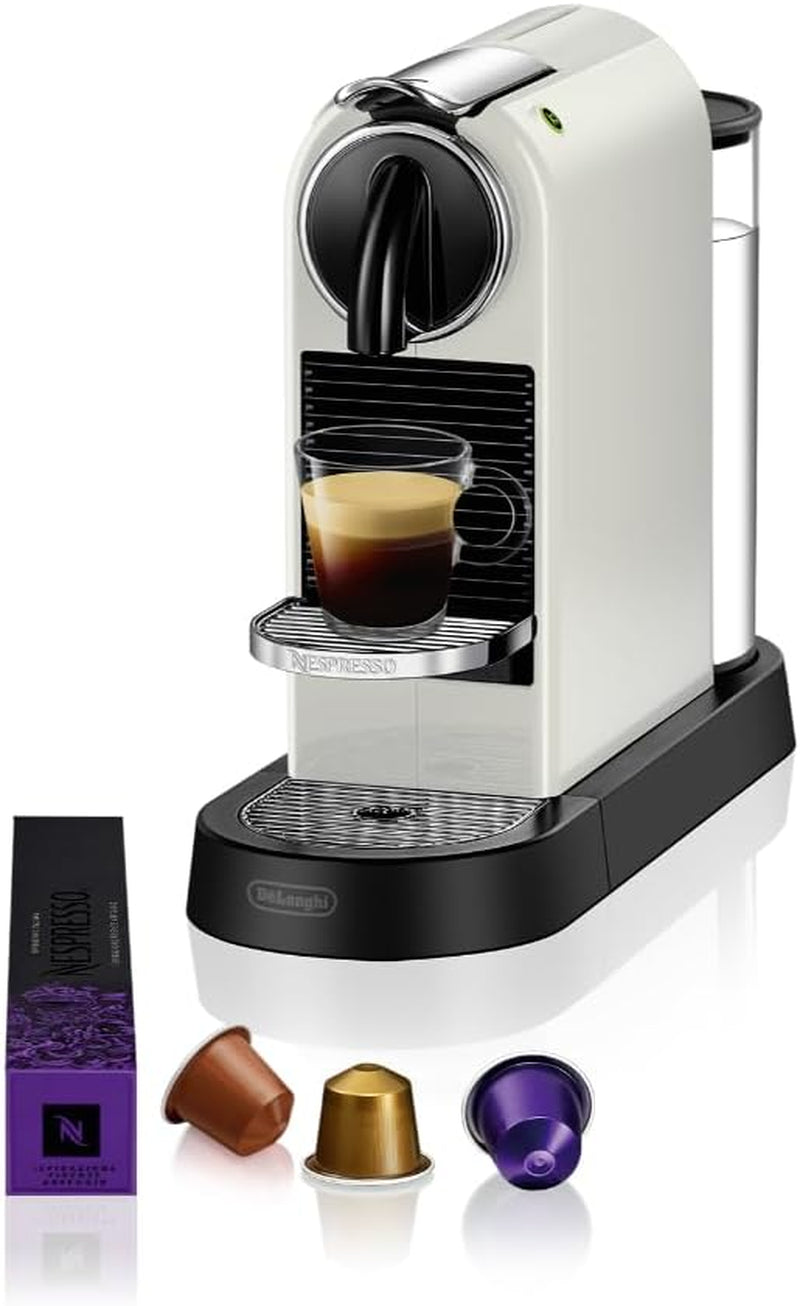 Nespresso EN167.W Citiz capsule-espressomachine, hogedrukpomp en ideale temperatuurregeling, zonder Aeroccino (melkopschuimer), energiebesparende functie, 1260 W, crèmewit, 37,4 x 11,9 x 25,5 cm