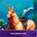Unicorn Academy Cinder the Unicorn - 28 cm grote, originele Valentina eenhoorn uit de Netflix-serie, met echte manen en staart, afneembaar hoofdstel en zadel en borstel, voor kinderen vanaf 4 jaar
