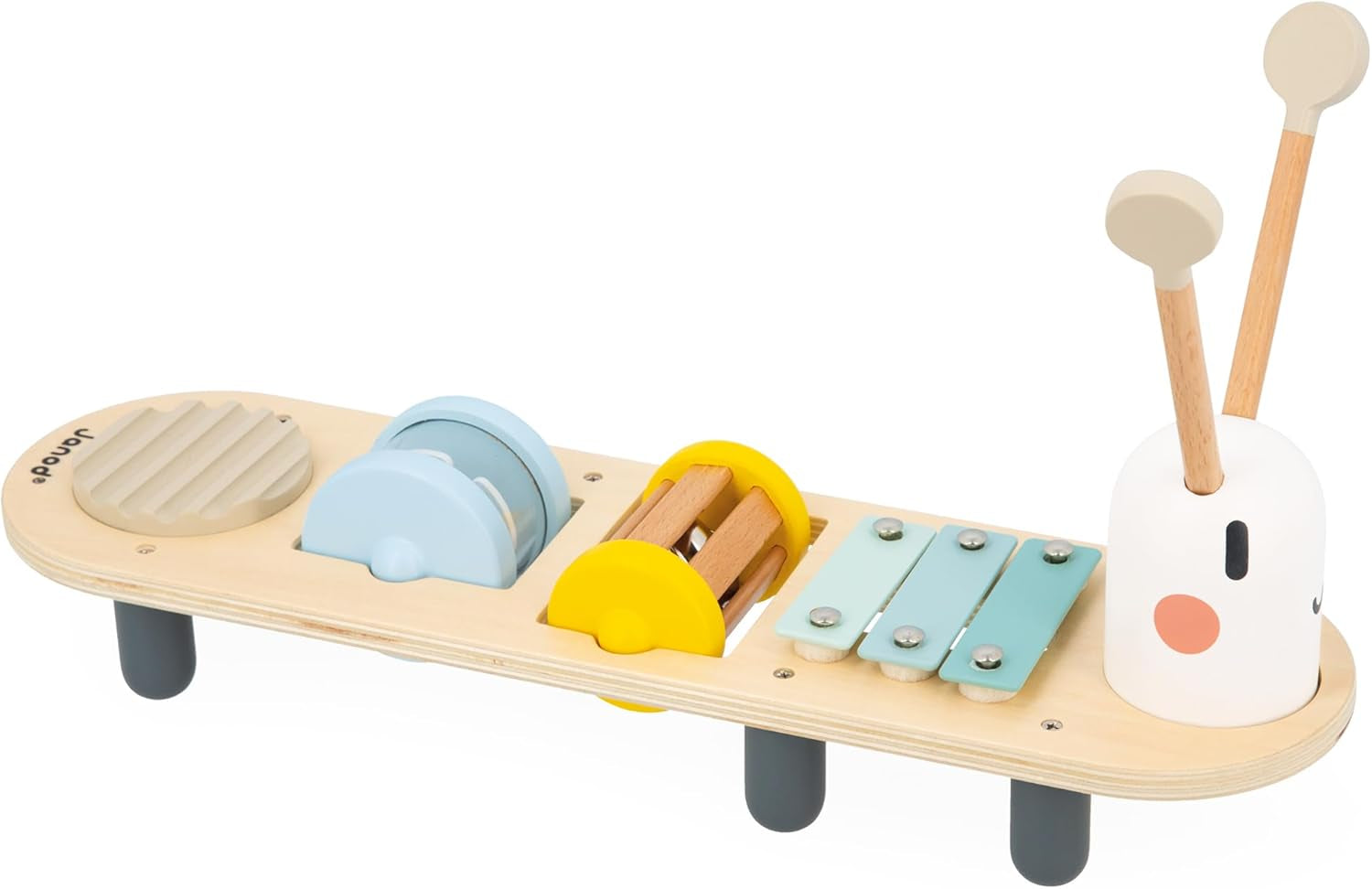 Janod - Sweet Cocoon muzikale nummers - 5 muzikale activiteiten voor kinderen - Vroege muzikale educatie - FSC houten speelgoed - Vanaf 12 maanden, J04058 Babyspeelgoed Naty Shop Standaard titel