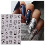 JMEOWIO Nagelsticker Glitzer Weihnachten 10 Blatt Nail Art Sticker Selbstklebend Nagelaufkleber Schneeflocken Winter Decoratie Nageldesign Zubehör