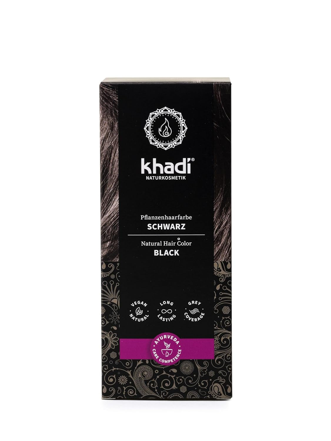 khadi kruidenhaarverf ZWART - Verf je haar mysterieus diepzwart zonder blauwe tint - 100% plantaardig, natuurlijk en vegan - 100g Haarverf Naty Shop Standaard titel