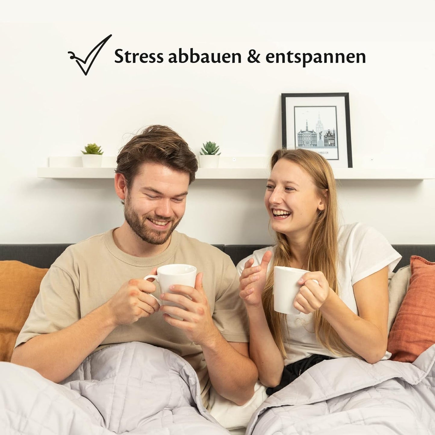 Verzwaarde deken 135X200 7Kg - Antistress therapiedeken - Zware deken 100% katoen - Deken voor diepe slaap en beter herstel - Verzwaarde deken - voor mannen en vrouwen van 55-85Kg Bedden en Dekens Beuche den Ella-Store