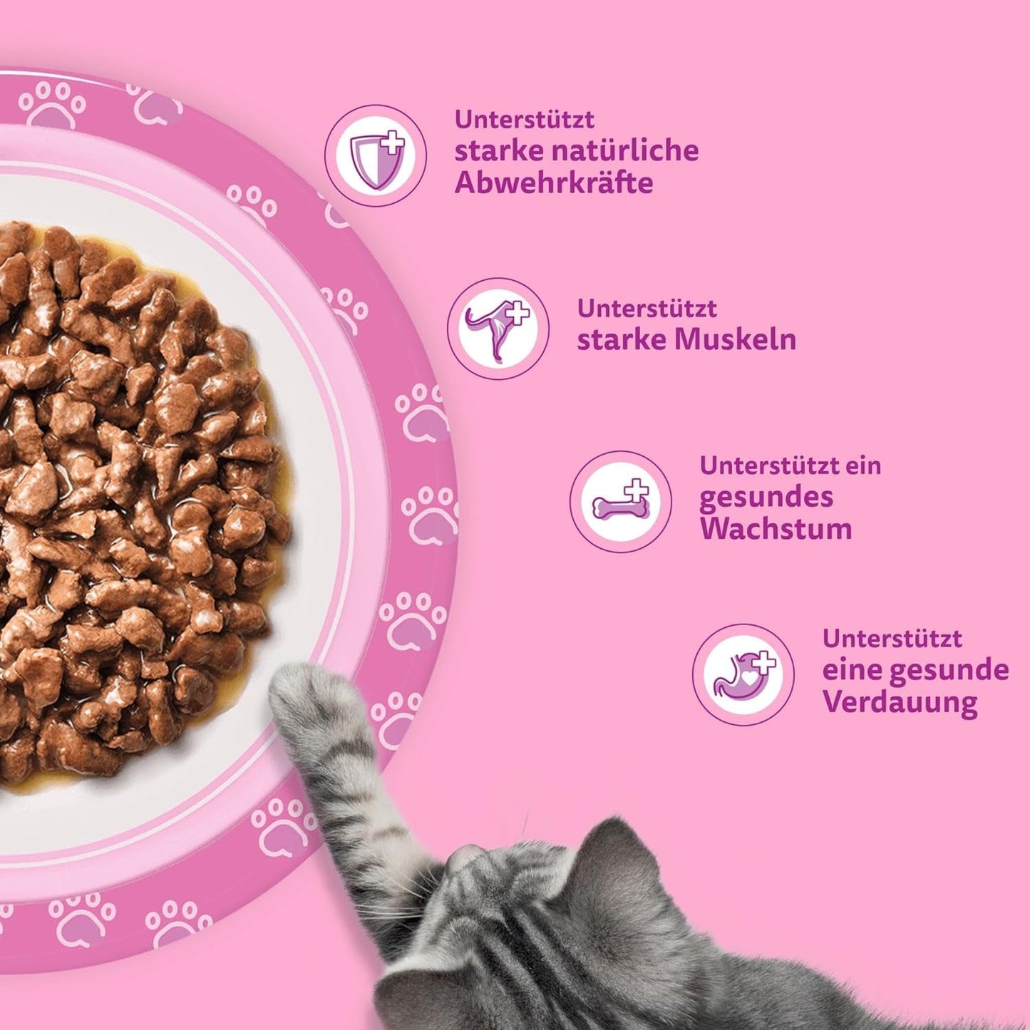 Whiskas Junior Classic Selection Natvoer voor katten in saus, 48 ​​zakjes, 12 x 85 g (4 stuks) - Hoogwaardig natvoer voor opgroeiende katten, 2 tot 12 maanden