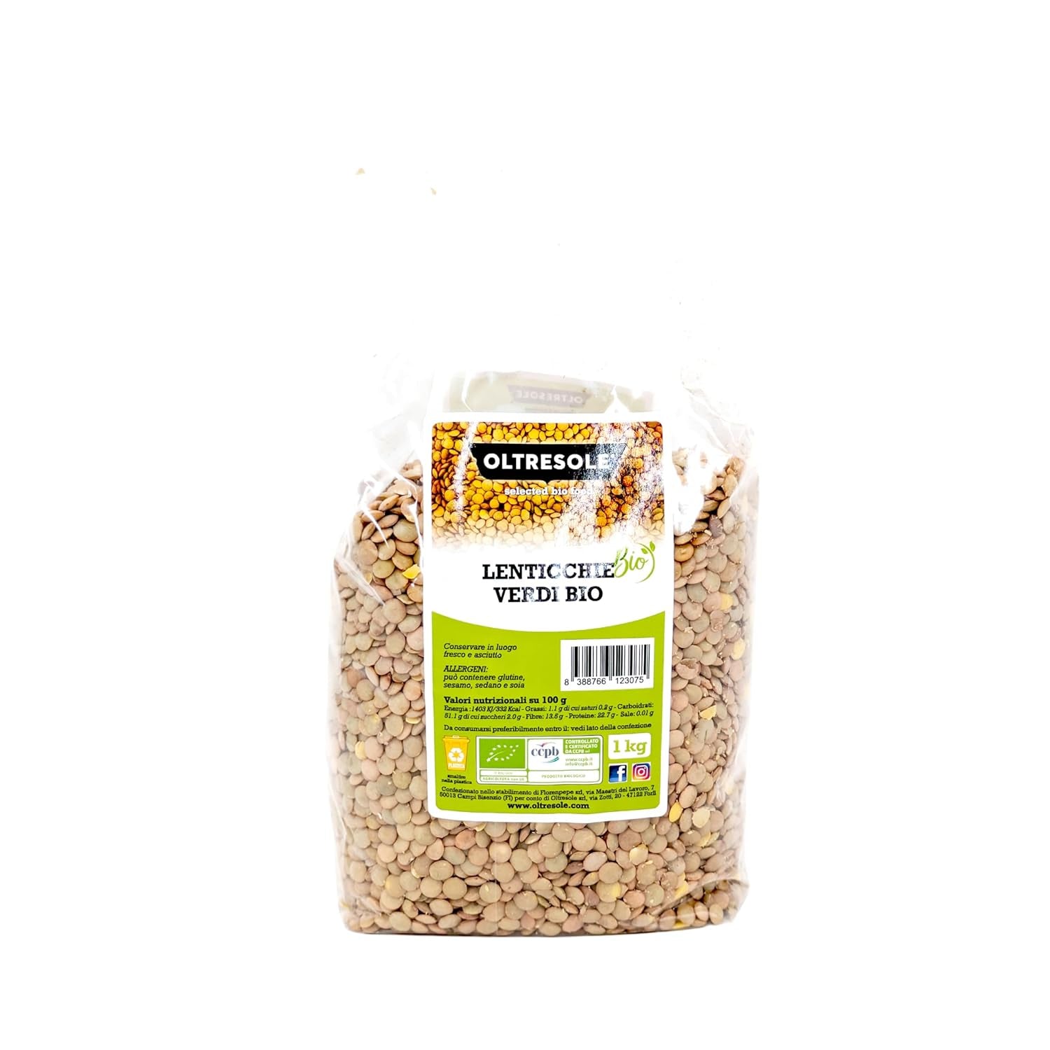 Biologische groene linzen 5 kg, hele biologische peulvruchten, bron van eiwitten en vezels, rijk aan vezels en mineralen, voordeelpakket