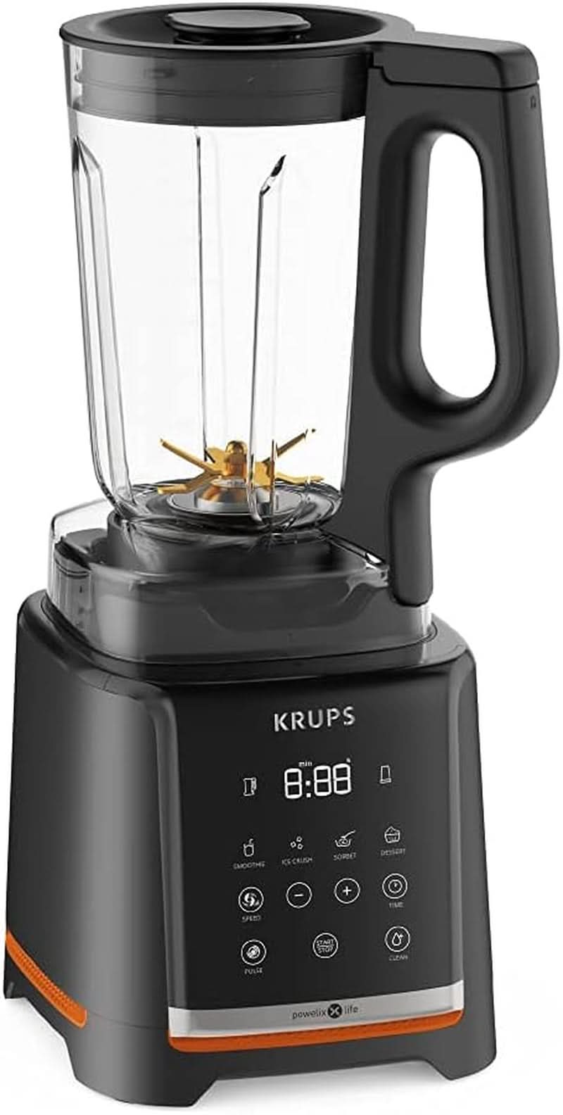 Krups Highspeed - Standmixer Infinymix KB9158 | 1600 W | 5 automatische programma's + handmatige installatie | Tritanbehalter | Incl. Herzeftiefstal | Smoothies, shakes, gemalen ijs | Schwarz Kitchen Naty-winkel
