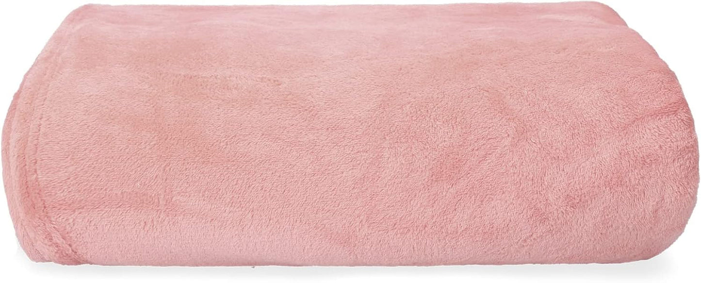 HOMLA Pluizige en warme rode fleecedeken - voor bank en bed Comfortabele deken Sofadeken Woonkamerdeken - gemakkelijk te onderhouden 150 X 200 cm Roze Bedden en Dekens Besuche den HOMLA-Store