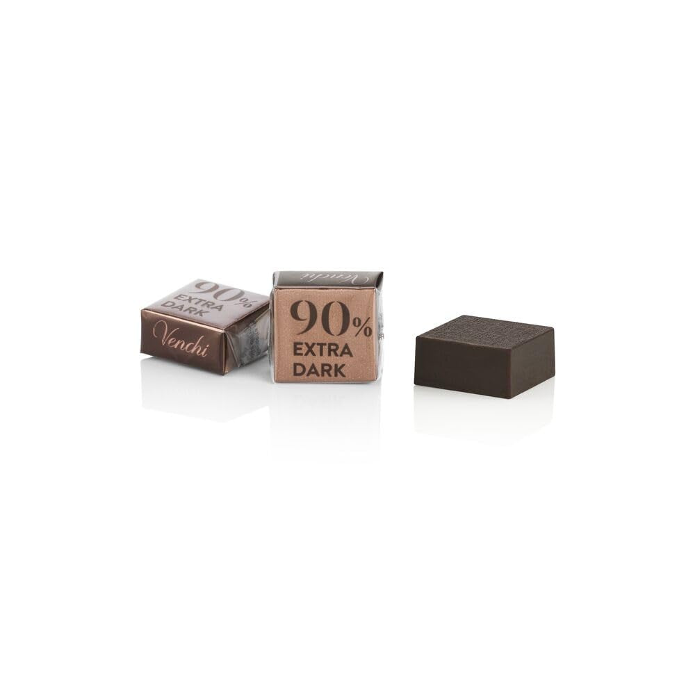 Venchi - Extra Bittere Blokjes 90%, 1 kg - Chocolade met Koffie - Glutenvrij - Veganistisch