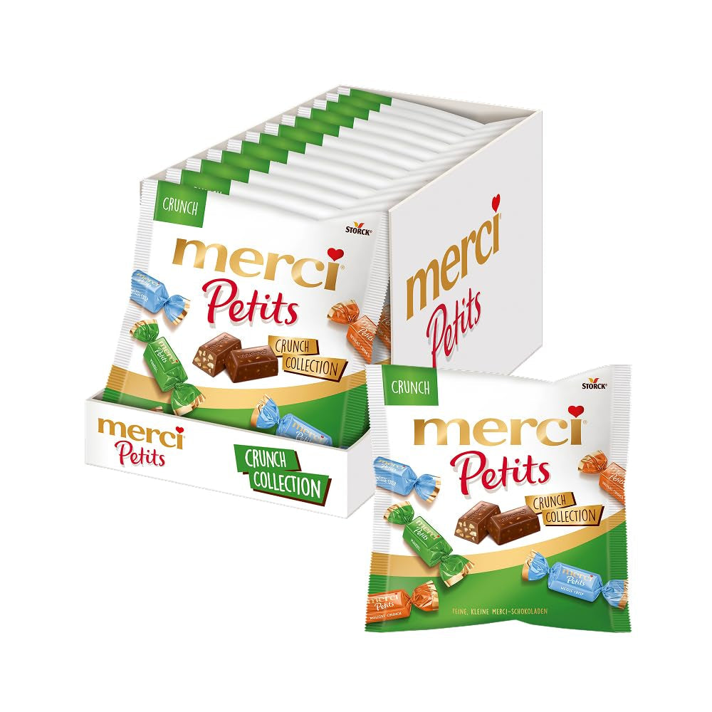Merci Petits Koffieroom - 12 x 125g - Kleine pralines van witte chocolade op fijne chocolade met koffieroom - Individueel verpakte chocoladepralines