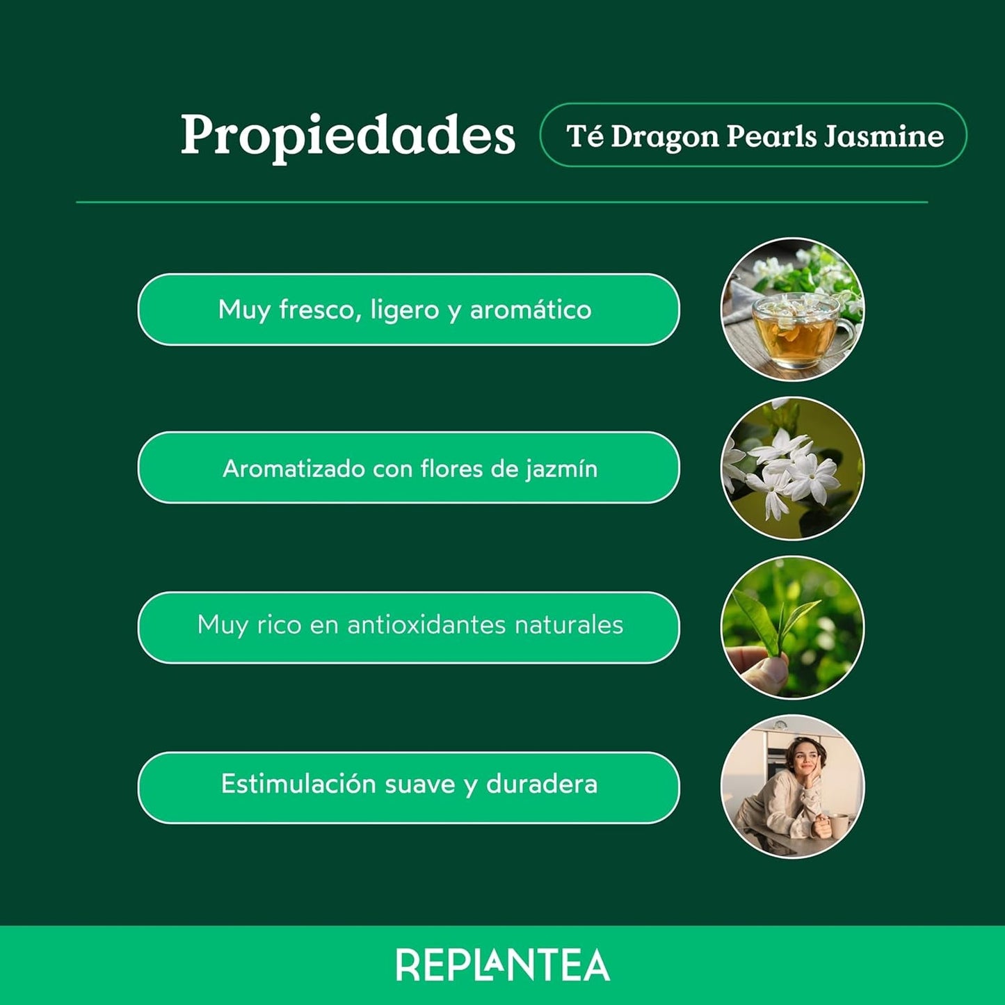 Biologische thee Jasmijn Drakenparels (100 g) | Premium groene thee in de vorm van handgerolde jasmijnparels | Theespecialiteit met delicaat bloemenaroma | HERPLANTEREN