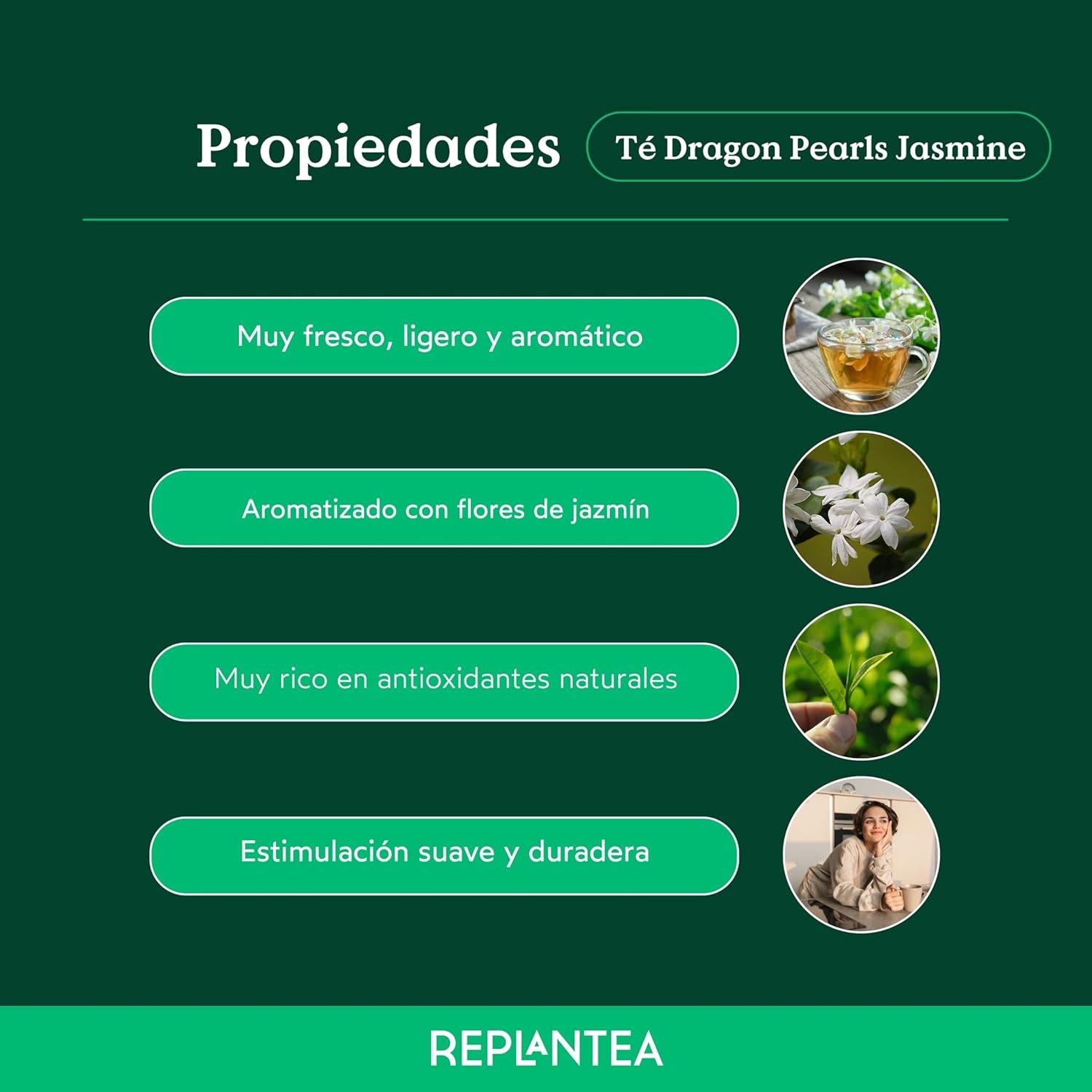 Biologische thee Jasmijn Drakenparels (100 g) | Premium groene thee in de vorm van handgerolde jasmijnparels | Theespecialiteit met delicaat bloemenaroma | HERPLANTEREN