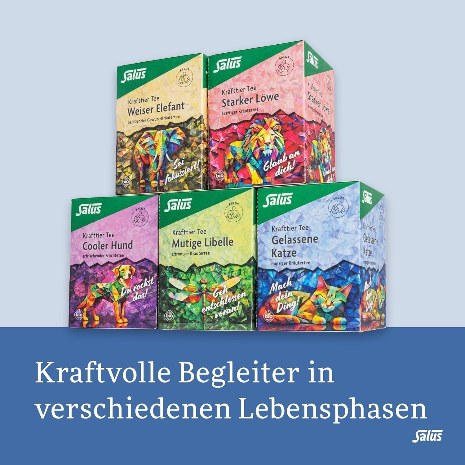 Salus - Krafttier Thee - The Quiet Cat - 1X 15 Filterzakjes (28,5g) - Muntkruidenthee met Ashwagandha - Biologisch