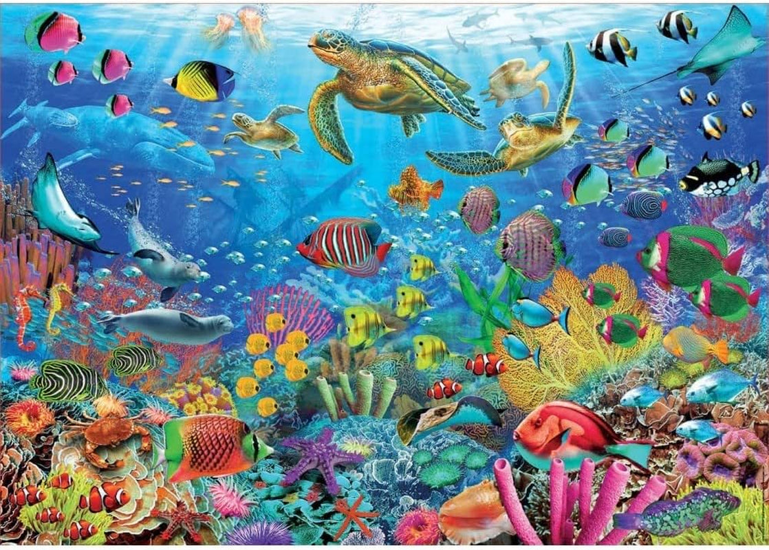 Educa - Puzzel 1000 stukjes voor volwassenen | Onderwaterwereld, puzzel 1000 stukjes voor volwassenen en kinderen vanaf 14 jaar, zeedieren, natuurpuzzel (19266) Puzzel Naty Shop