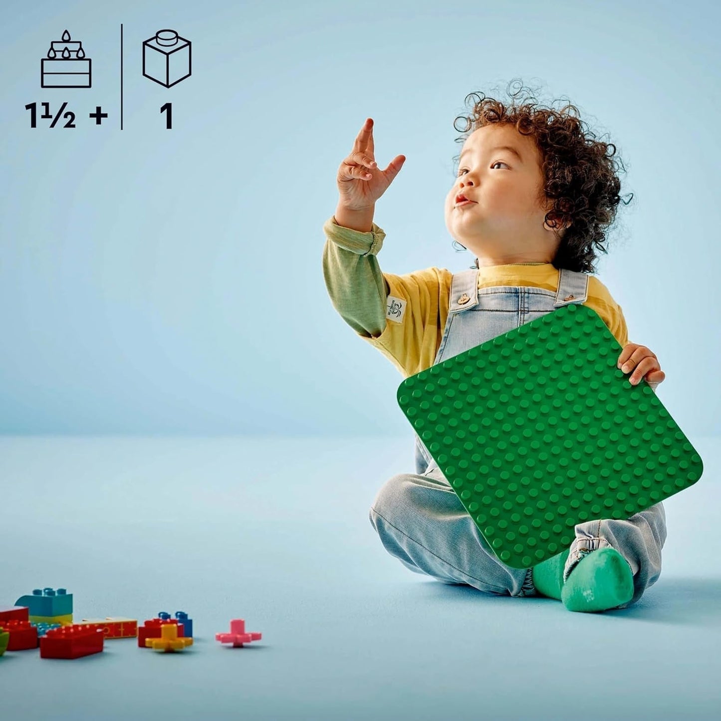 LEGO DUPLO bouwplaat in het groen, Bouwspeelgoed voor peuters vanaf 18 maanden, Voor het tentoonstellen van modellen, Laat kleuters creatief bouwen en fantasierijk spelen, Educatief speelgoed 10460 Bouwsets Besuche den LEGO-Store