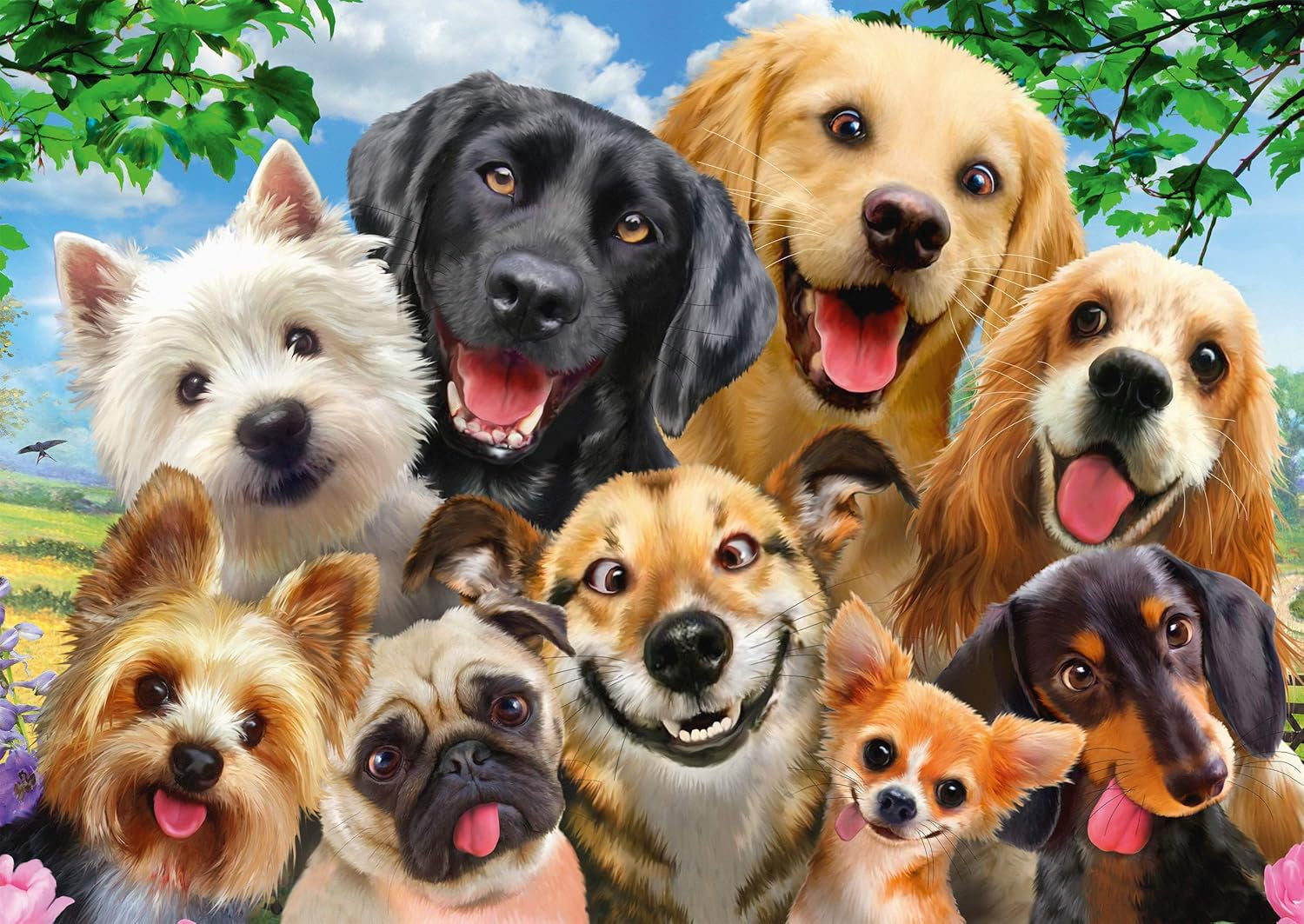 Schmidt Spiele 58390 Hond selfie, puzzel 500 stukjes Puzzel Naty Shop