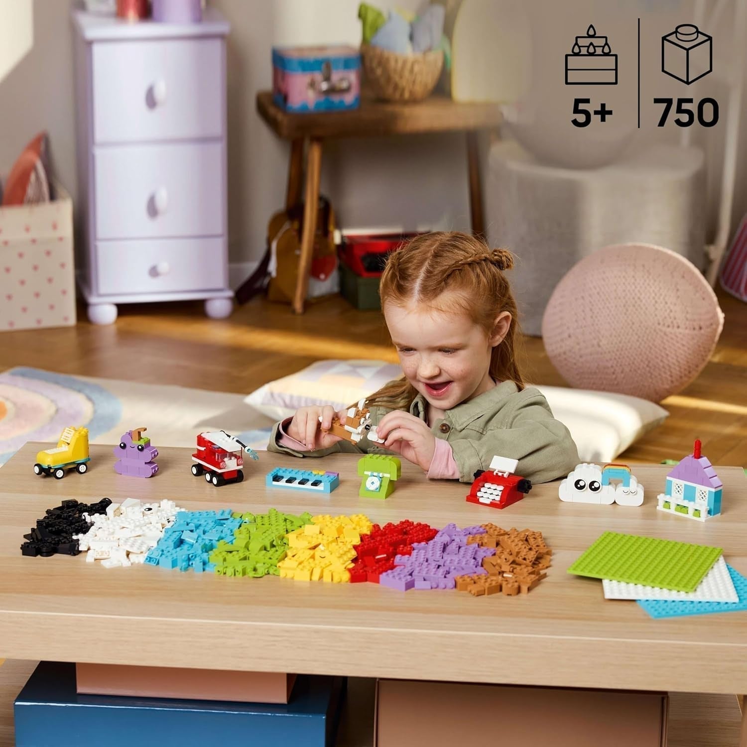 LEGO Classic creatieve set om te bouwen en te spelen - set met gekleurde stenen - bouw een huis, een hond, een grappige auto, een pianoklavier en een regenboog - knutselset voor jongens en meisjes vanaf 5 jaar Bouwsets Besuche den LEGO-Store