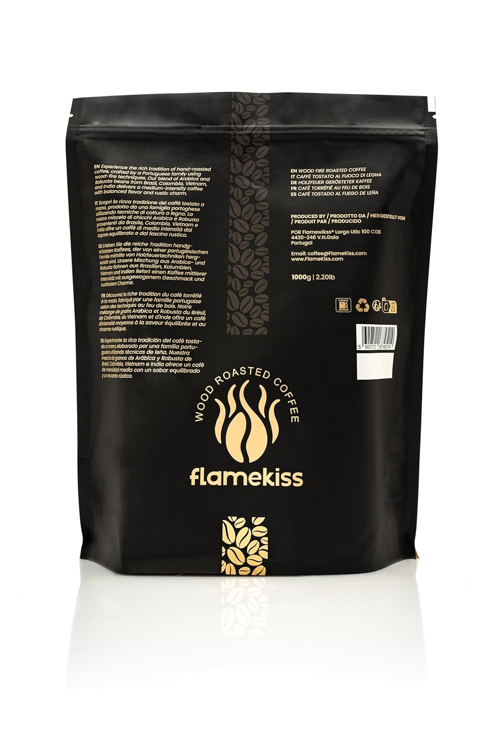 Koffiebonen 1 kg – Arabica- en Robusta-espressobonen van hoge kwaliteit, met de hand gebrand boven een houtvuur voor een rijke en aromatische koffie-ervaring met hele bonen