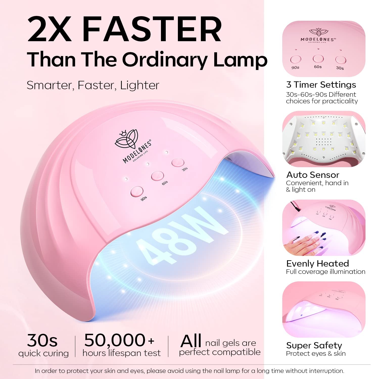Modelones 35-delige gelnagellakset, UV-nagellakset met 48W-lamp, nude bruin wit roze gelnagellakset, UV-gelnagellakset met toplaag basis nagelstudioset