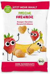 100% Aardbei Biologische Fruitchips Gevriesdroogde Aardbeienchips, verpakking van 12 (12 x 12 g) en Crispy Hearts Banana & Strawberry Biologische kinder- en babysnack (9 x 30 g) 270 g