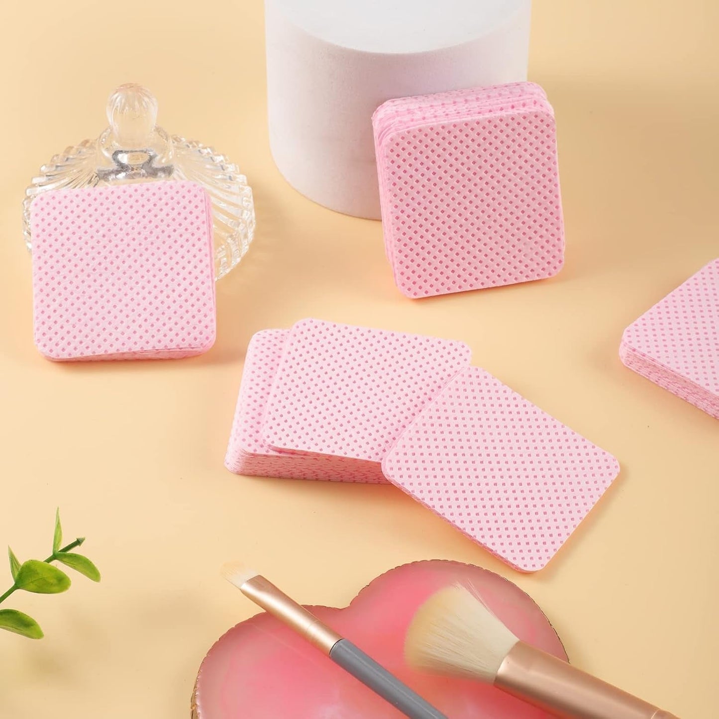 300 Stück Nagellackentferner Pads, Fusselfreie Nägel Wattepads Für Nägel Nagellackentferner Pluisvrije nageldoekjes Cleaner Gelnägel - Rosa