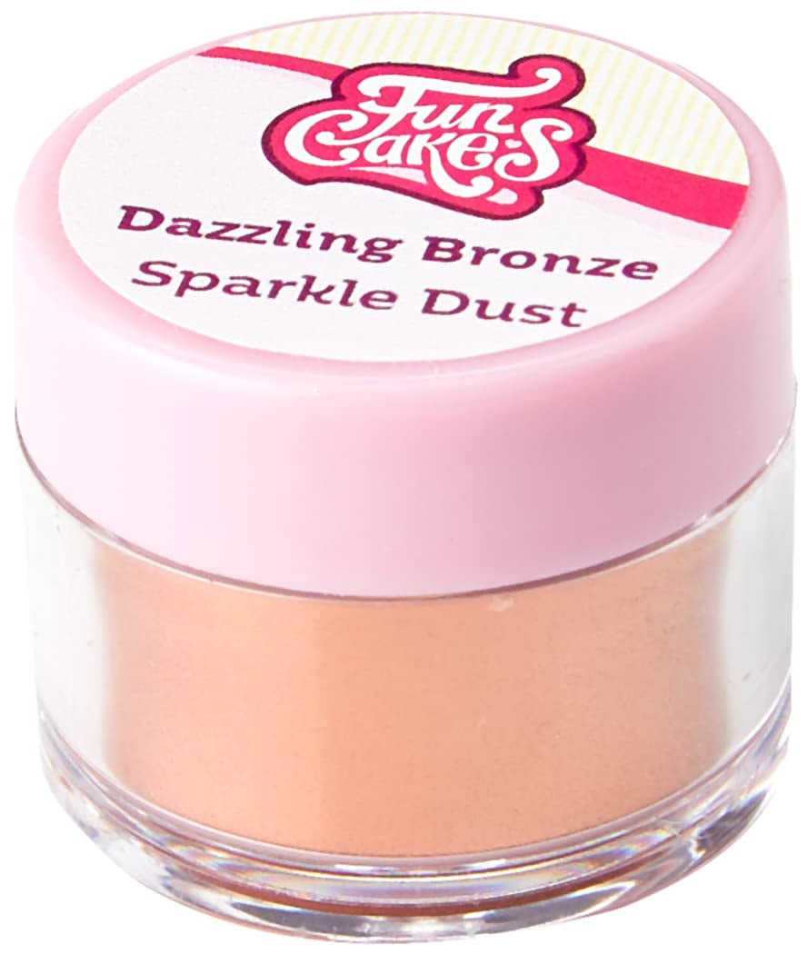 Funcakes Sparkle Dust Dazzling Bronze: Sprankelende kleurstofpoeder voor het decoreren van taarten, Halal gecertificeerd