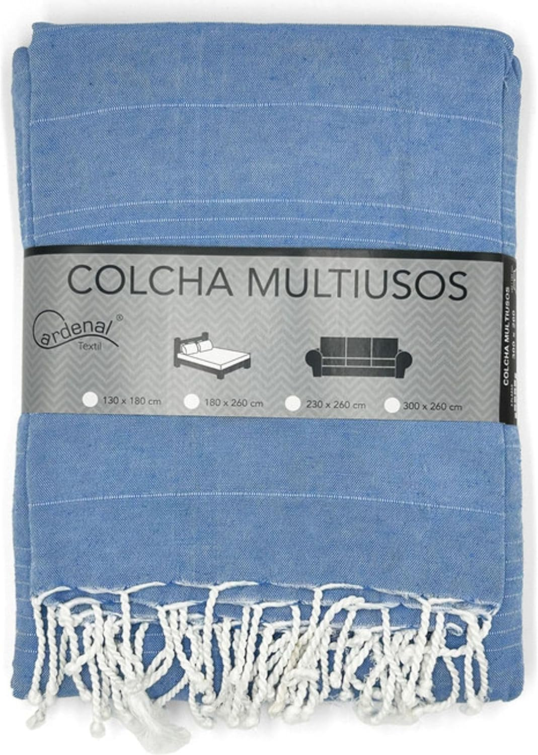 ECOMMERC3 multifunctionele sprei, maat 300 X 260 cm, voor bank of bed, blauwe multifunctionele sprei, decoratief voor bank, bed, bank Plaid, licht en elegant, blauw Bedden en dekens Besuche den ECOMMERC3-Store