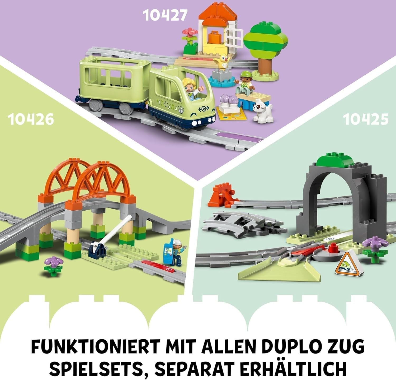 LEGO DUPLO Interactieve avonturentrein voor de stad, speelset met licht en geluid voor rollenspel, waarmee 2-jarigen sporen kunnen bouwen, educatief speelgoed voor kleuters 10427 Bouwsets Besuche in LEGO-Store