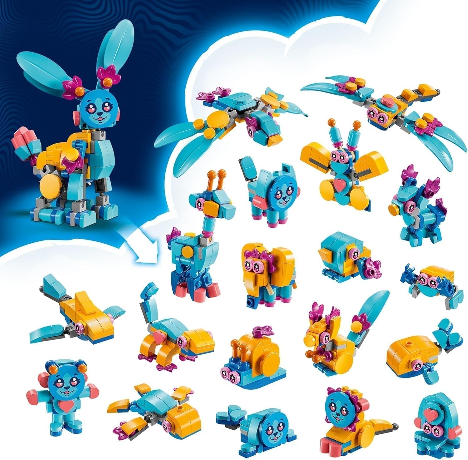 LEGO Dreamzzz Bunchus Creatieve dierenavonturen Kinderspeelgoed Bunny 20-in-1 fantasiespeelset met minifiguur Izzie Cadeau voor meisjes en jongens vanaf 7 jaar oud 71488 Bouwsets