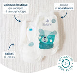 BIOLANE - Korte luiers - Maat 5 (12-18 kg) - 12 uur strakheid - 1 maandverpakking - 120 luiers - ecologisch