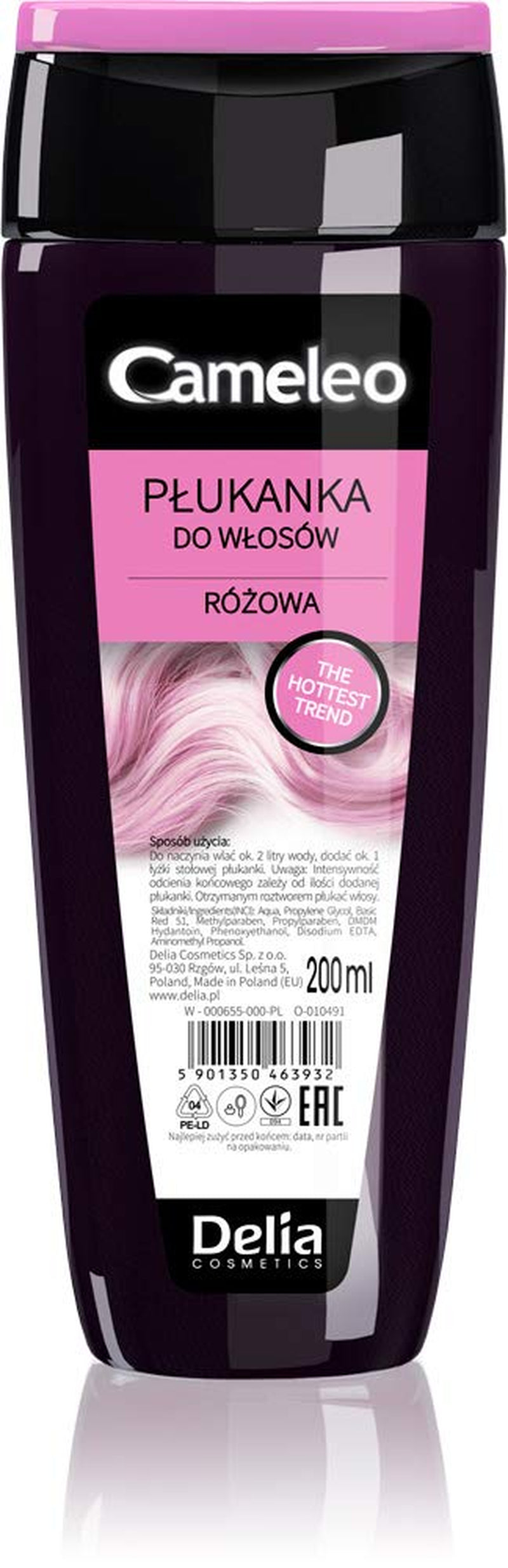 Cameleo - Roze Water Roze Haar Tonic Geen gele tint Semi-permanente haarkleuring - Voor blond en grijs haar - Kleur en verzorging - Vrij van parabenen | 200 ml Naty Shop roze haarverf 200 ml (1 pakje)